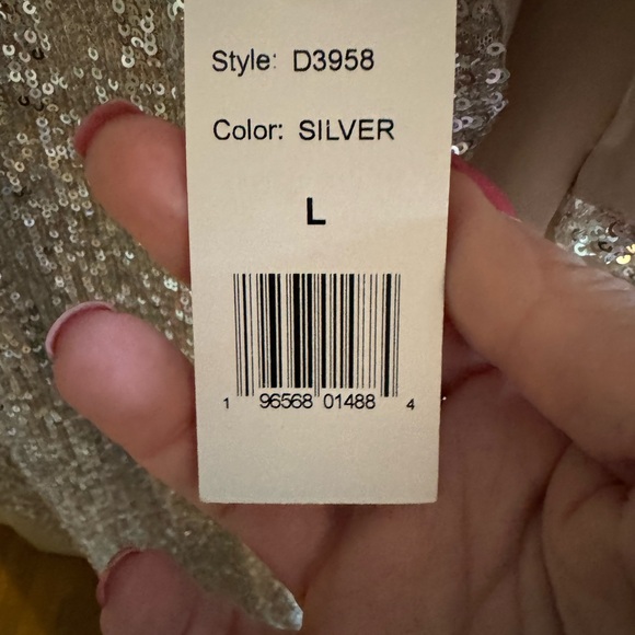 Elegant Silver Sequin Dress - Picture 6 of 9